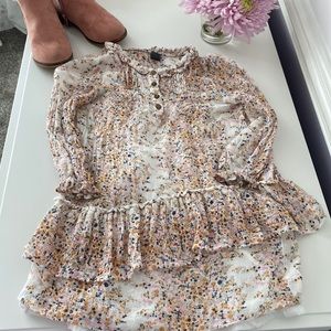 Zara Kids 3-4 104cm Flowy Floral Long-sleeved Dress